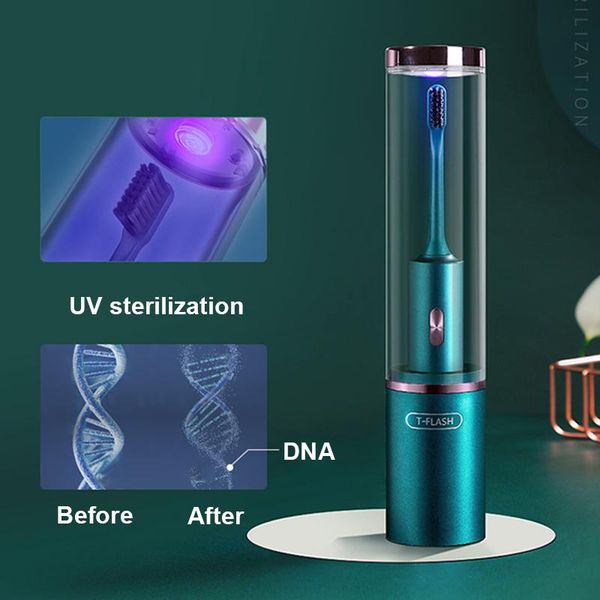 

smart electric toothbrush luoyyer 2 in 1 uv sterilization with sterilizer mouth cup storage bag brush head