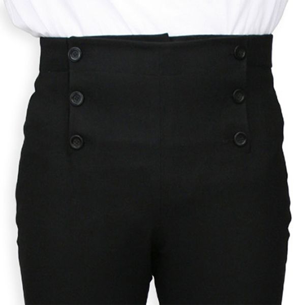 

men's pants fall front custom made regency tro i0sg, Black