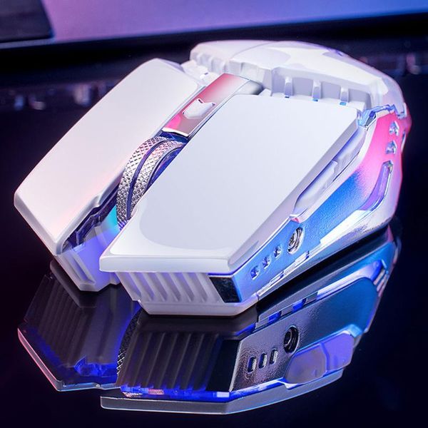 

2.4g wireless gaming mouse led rgb backlit light machinery computer lapusb rechargeable colorful glowing mice