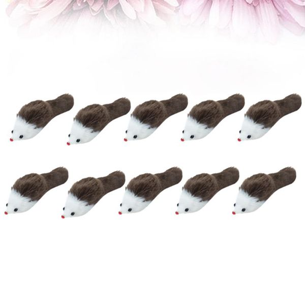 

10pcs artificial plush funny playing props sound pet supplies for cat (brown) toys