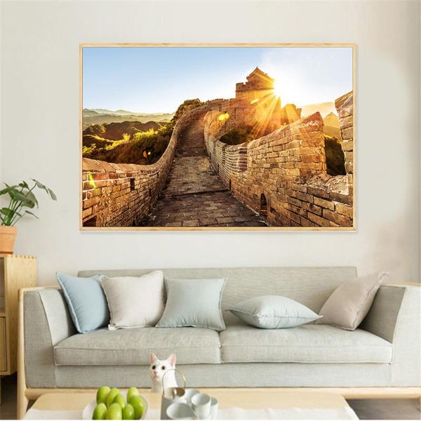 

paintings sunset posters chinese great wall art print landscape modern deocration big canvas painting pictures for living room decor