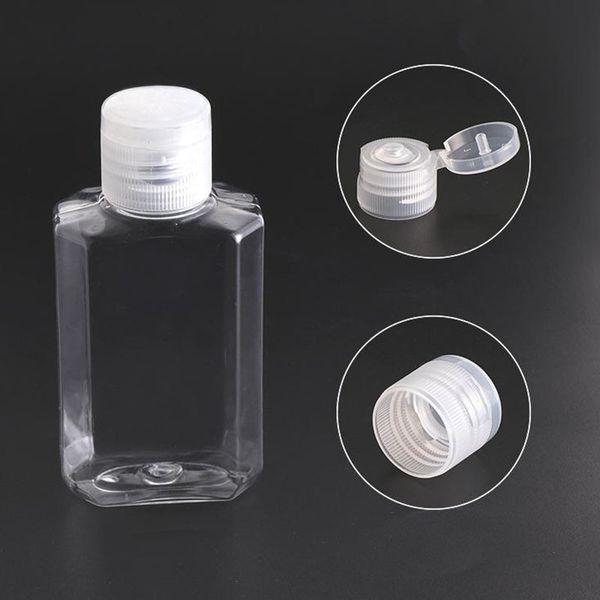 Flip tambores e líquido sabão frascos recarregáveis ​​60ml viagem espremedor de álcool espremedor garrafa 2 oz