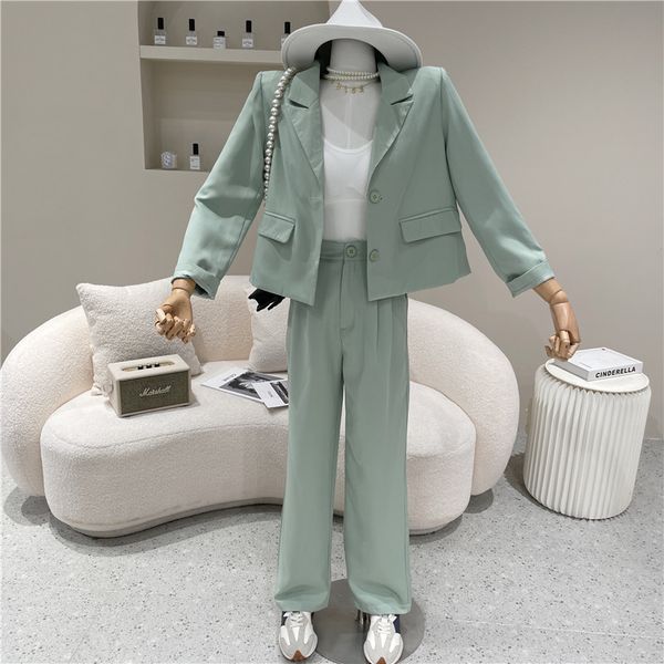 

pant of female spring parts summer niche fashion simple two suit suits, White