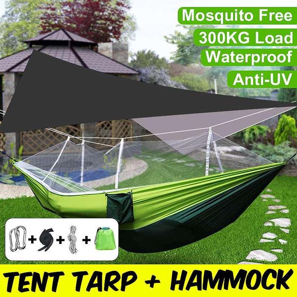 

camp furniture 300kg outdoor hammock portable garden sports home travel camping swing canvas stripe hang bed double people