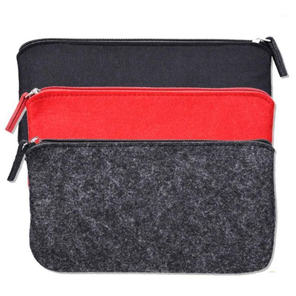 

felt pencil cases cosmetic makeup storage toiletry bags pouch zipper pen for stationary coin small items &1