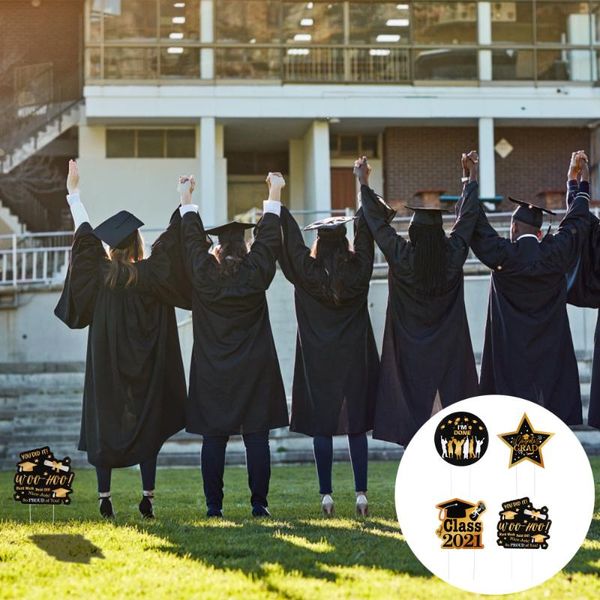 

4pcs graduation party settings outdoor lawn decoration signs decor hooks & rails