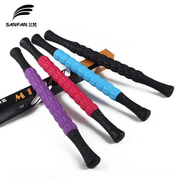 

hand-held fascia stick leg muscle relaxation soreness roller rolling yoga fitness supplies gear body massage balls