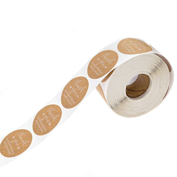 

natural brown stickers kraft stickers 500 round labels roll adhesive 1.5inch 1221377