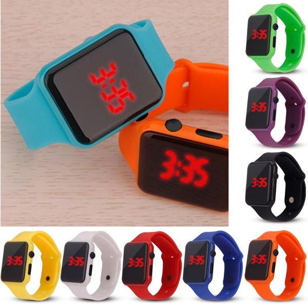 

wristwatches 2021 children fashion led watch red boy girl student watches electronic electricity supplier zegarek damski relogio feminino, Slivery;brown