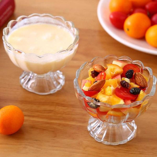 

ins nordic style dessert glass cup yogurt drinks glasses fruit ice cream salad bowl cold dish goblet wine