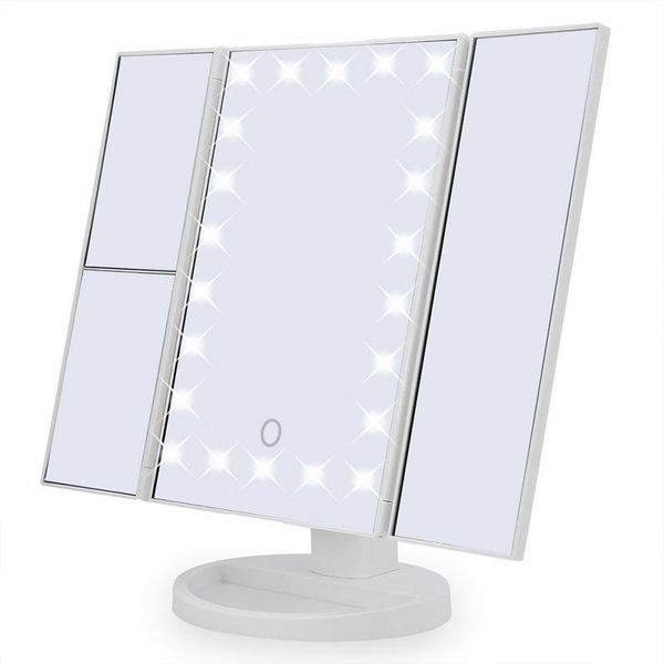 

mirrors makeup mirror beauty tableusb three-fold smart touch 22 led light