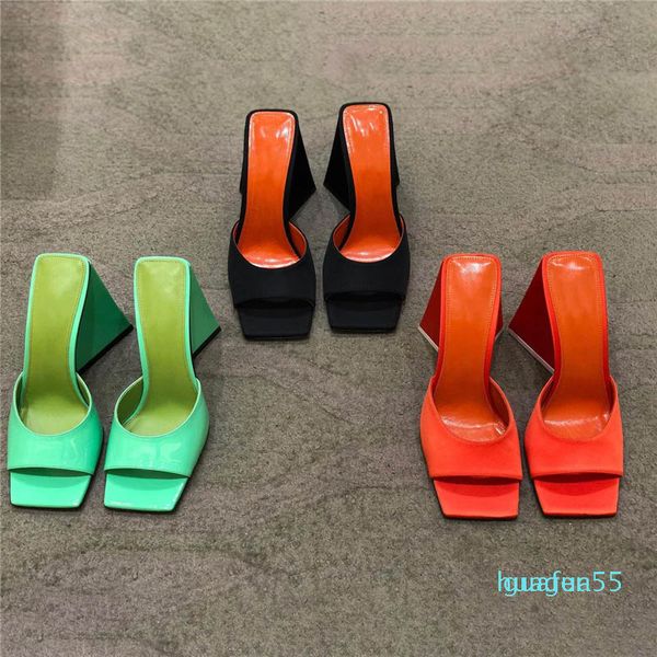 

designer silk slippers womens summer fashion real leather bottom sandals 7cm and 10cm high-heeled slipper casual shoes flip flops open 2274, Black