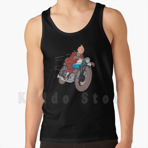 

blaarrr tank vest sleeveless tintin the adventures tin les de snowy captain haddock, White;black