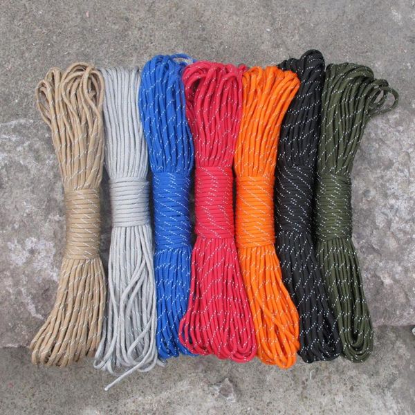 

reflective paracord parachute cord lanyard tent rope 9 strand for hiking camping survival outdoor gadgets