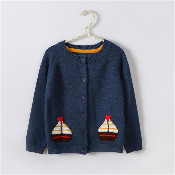 

children sweater autumn winter toddler cardigan coat kids cartoon cashmere knitted sweaters for baby boys girls 2 6 year jacket, Blue