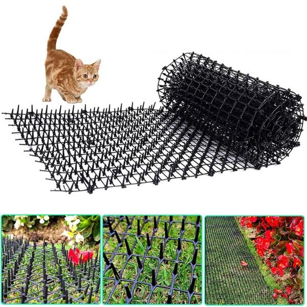 

cat beds & furniture 2/4m garden prickle strip scat repellent mats anti cats net spike deterrent keep dog away digging climbing pets supplie