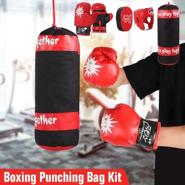 

kids boxing gloves kit punching bag decompression sandbag toy set sand
