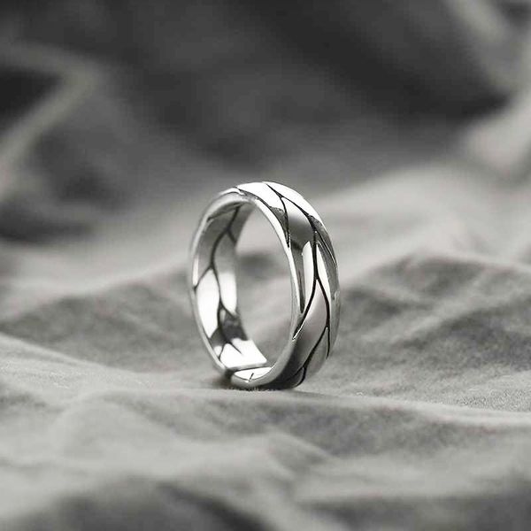 

cluster rings s925 sterling silver ring men's trendy single retro domineering opening large ladies, Golden;silver