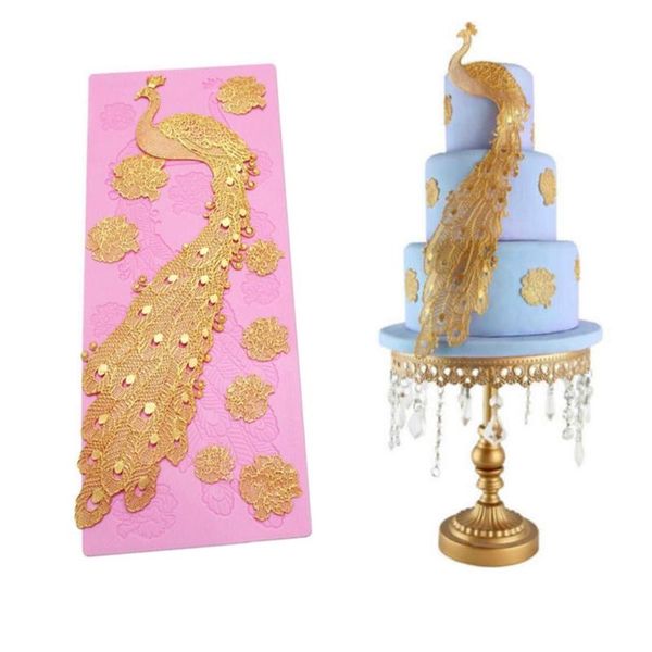 

cake tools 3d peacock silicone mold fondant mould decorating tool chocolate, gumpastes mold, sugarcraft ,kitchen gadgets