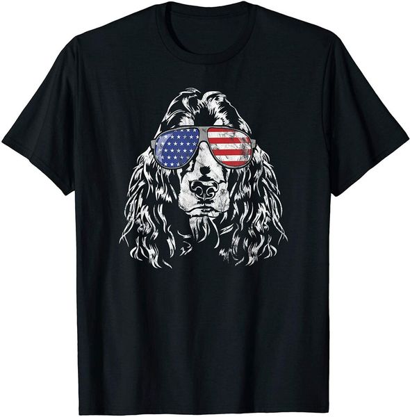 

funny proud cocker spaniel america flag t-shirt dog gift tee size s-5xl, White;black