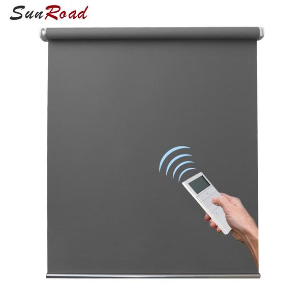 

blinds sunroad rechargeable li-ion remote control electirc motor quiet blackout roller blind daylight fabric quality smart home curtain