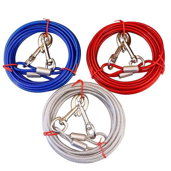 

dog collars & leashes double-headed steel wire traction rope explosion-proof punching bolt double hook lengthened training