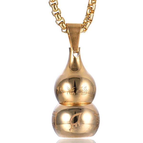 

pendant necklaces openable gourd sanskrit printing jewelry stainless steel, Silver