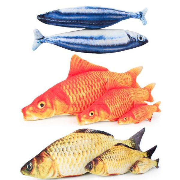 

cat toys 60cm pet soft plush toy 3d simulation fish pillow catnip molar interactive gift
