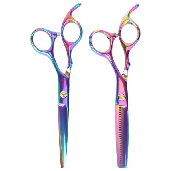 

hair scissors 2pcs thinning teeth and straight haircut scissor barber shears