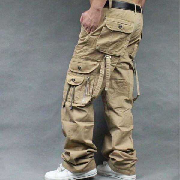 

men's pants pants, straight leg casual multi pocket, outdoor, large, Black