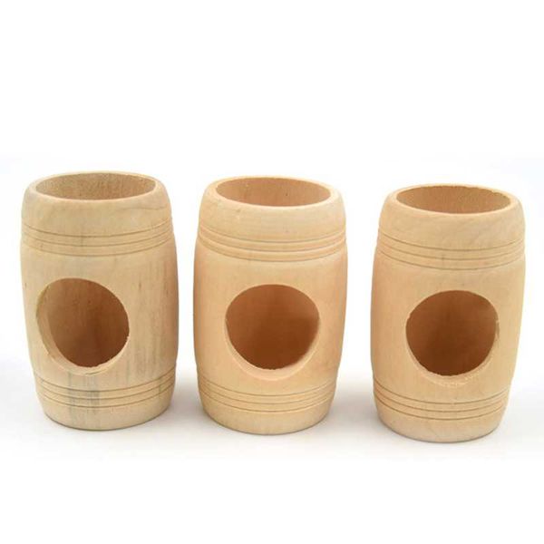 

small animal supplies 3pcs hamster tunnel toy wooden bucket shape tube playing pet bed products