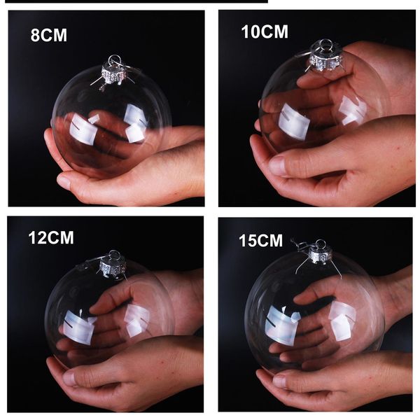 

factory outlet wedding bauble ornaments christmas xmas glass balls decoration 80mm clear balls 3\ cocs
