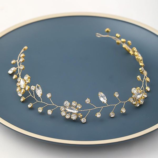 

hair clips & barrettes gold silver color bridal hairbands crystal handmade headpiece headband wedding accessories tiara women jewelry, Golden;silver