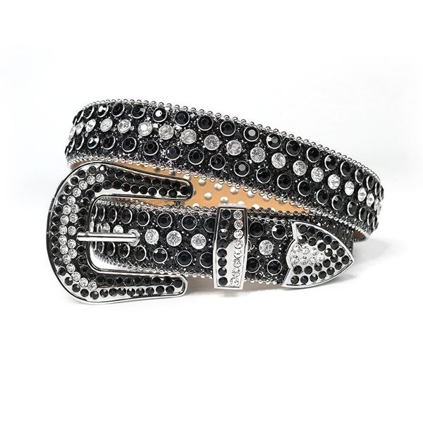 

belts western crystal cowgirl cowboy rhinestones bling luxury strap studded belt for women men pin buckle jeans, Black;brown