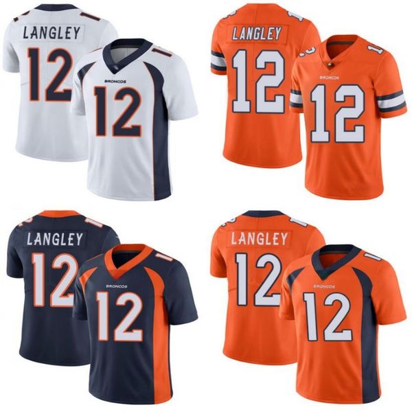 

denver broncos men #12 brendan langley women youth limited rush jersey, Black;red