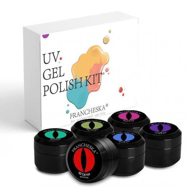 

nail gel 6 colors/set polish 9d cat eye galaxy chameleon shiny led uv semi permanent hybrid varnishes art glue manicure, Red;pink