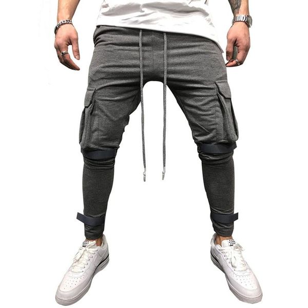 

men's pants spring autumn winter casual fashion brand joggers sweatpants bottom fitness bodybuilding muscle men tight m-xxl, Black