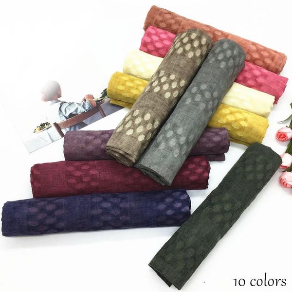 

scarves 10pcs/lot fashion hight quality plain solid soft scarf women little dot pattern muslim hijab luxury bandana wraps shawls, Blue;gray