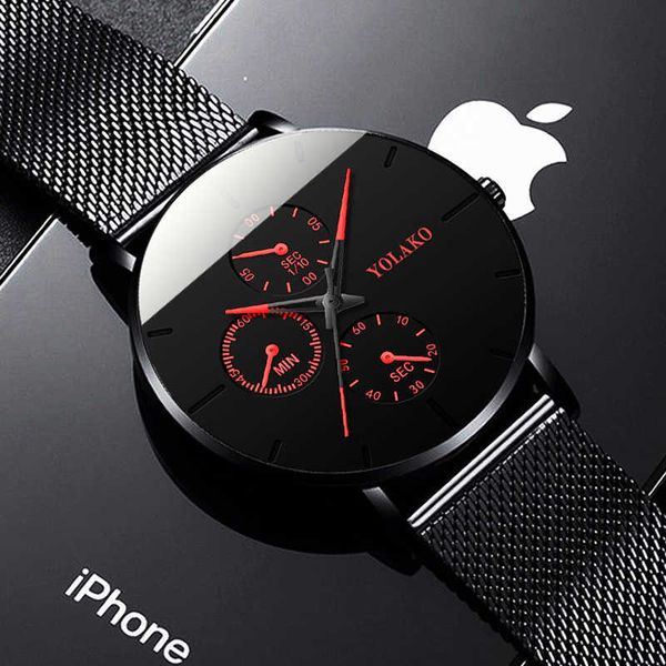 

fashion mens business black watches luxury stainless steel ultra thin mesh belt quartz men wrist watch casual classic male watch, Slivery;brown