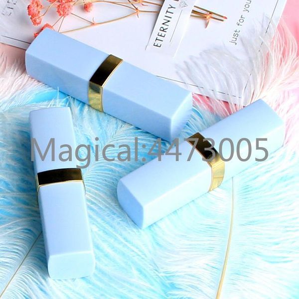 

10/20/50/80pcs 12.1mm pp blue square empty lip tube diy lipstick pipe shell fashion cosmetic refillable bottle storage bottles & jars