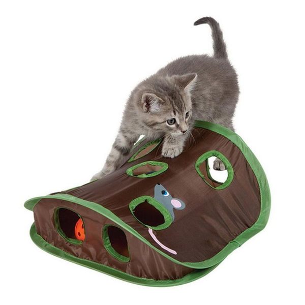 

pet cat mice game intelligence toy bell tent with 9 hole playing tunnel toys