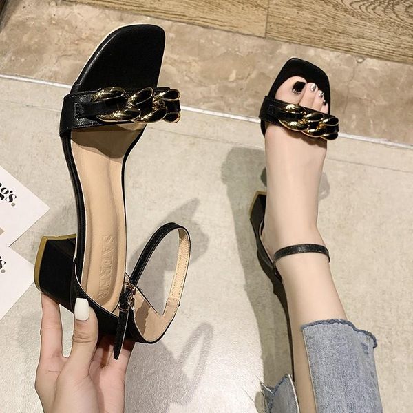 

sandals buckle velvet shoes beige heeled 2021 summer suede black girls strap fashion high block low clear comfort rubber sol