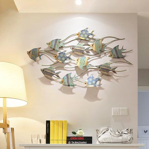 

mediterranean retro wall decoration iron art fish hanging piece creative decorative objects & figurines