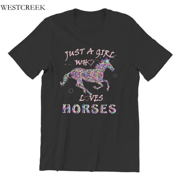 

men's t-shirts wholesale t-shirt just a girl who loves horses funny cool kawaii tshirts 33555, White;black