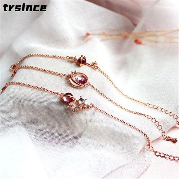 

link, chain fantasy starry sky color planet universe star key bracelet student luck fashion bracelets accessory, Black