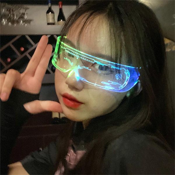 

party decoration led visor glasses colorful combination of dual 7 color light source difference luminous up eyeglasses bar ktv xmas