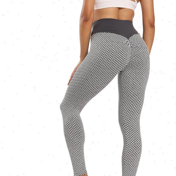 

honeycomb fitness high waist women leggings booty lfiting push up pants seamless workout gym ankle length, Black
