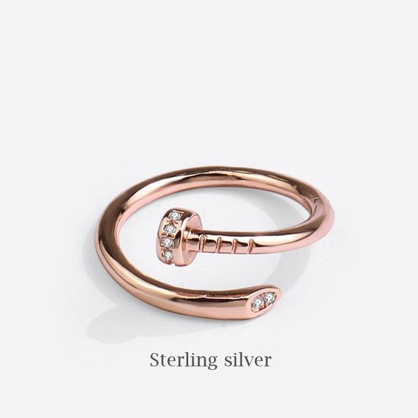 

cluster rings mrzmsz 2021 925 sterling silver nails shape zircon women simple opening adjustable ring trendy jewelry accessories, Golden;silver