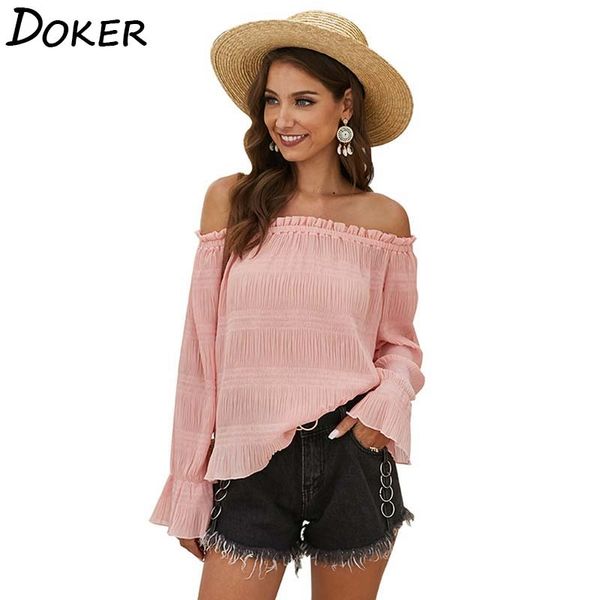 

bohemian word collar tulle ruffle long sleeve t shirt women loose casual party female streetwear blouse 210423, White
