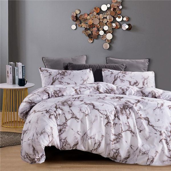 

bedding sets brown marble modern simple elegant comforter set fashion king  twin size bed linen duvet cover pillowcase gift